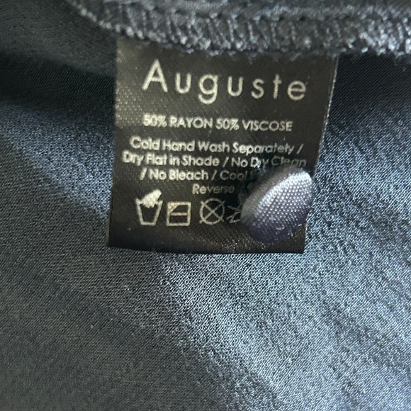 Auguste the Label Blue Silky Button Down Blouse Size 4 - Picture 6 of 7